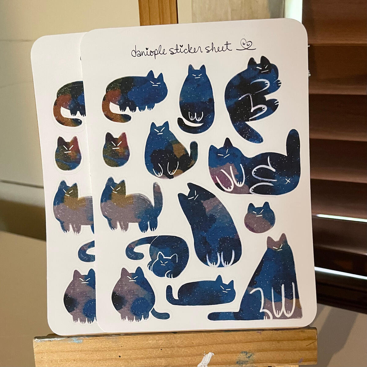 space cat sticker sheet