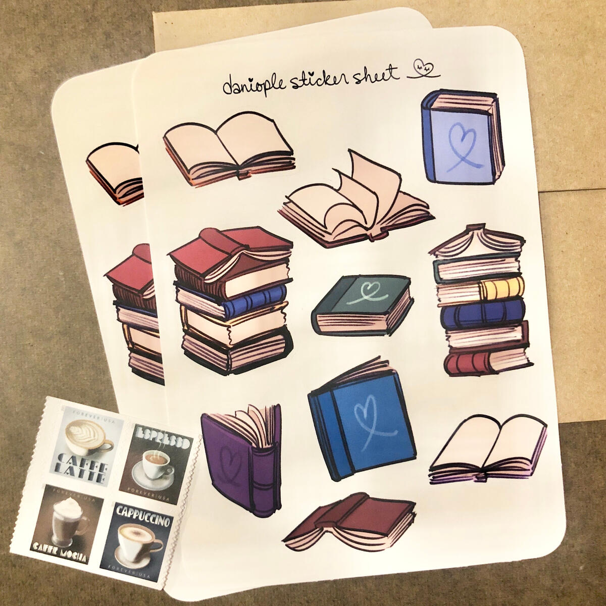 bookworm sticker sheet